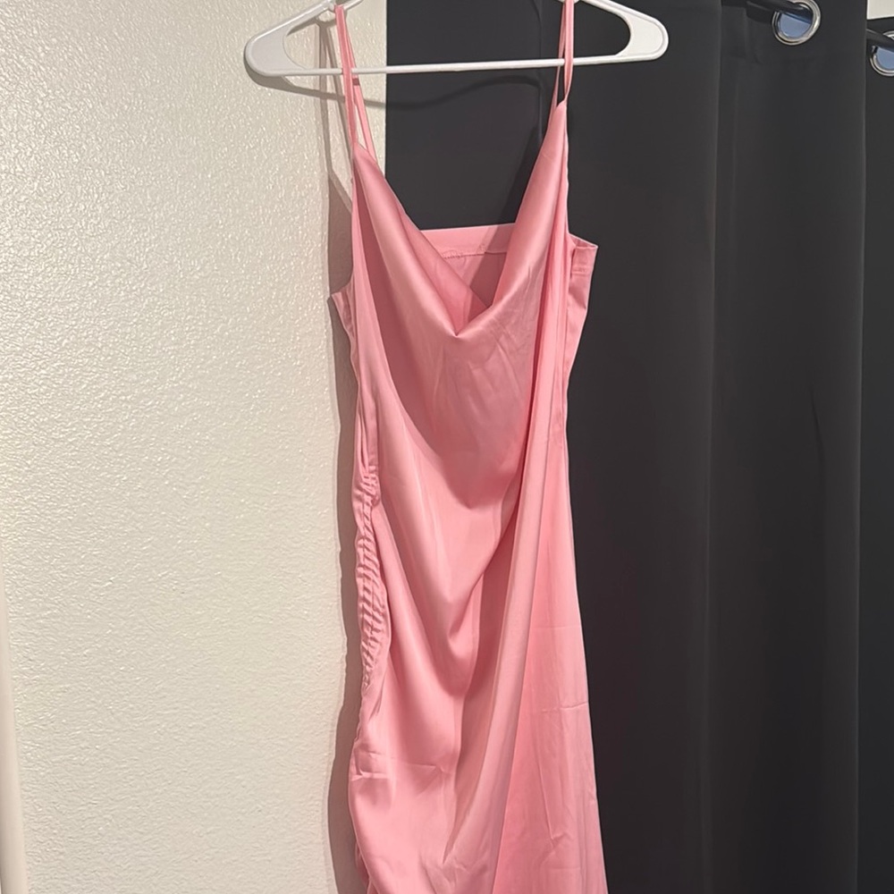 Pink Satin Slip Dress